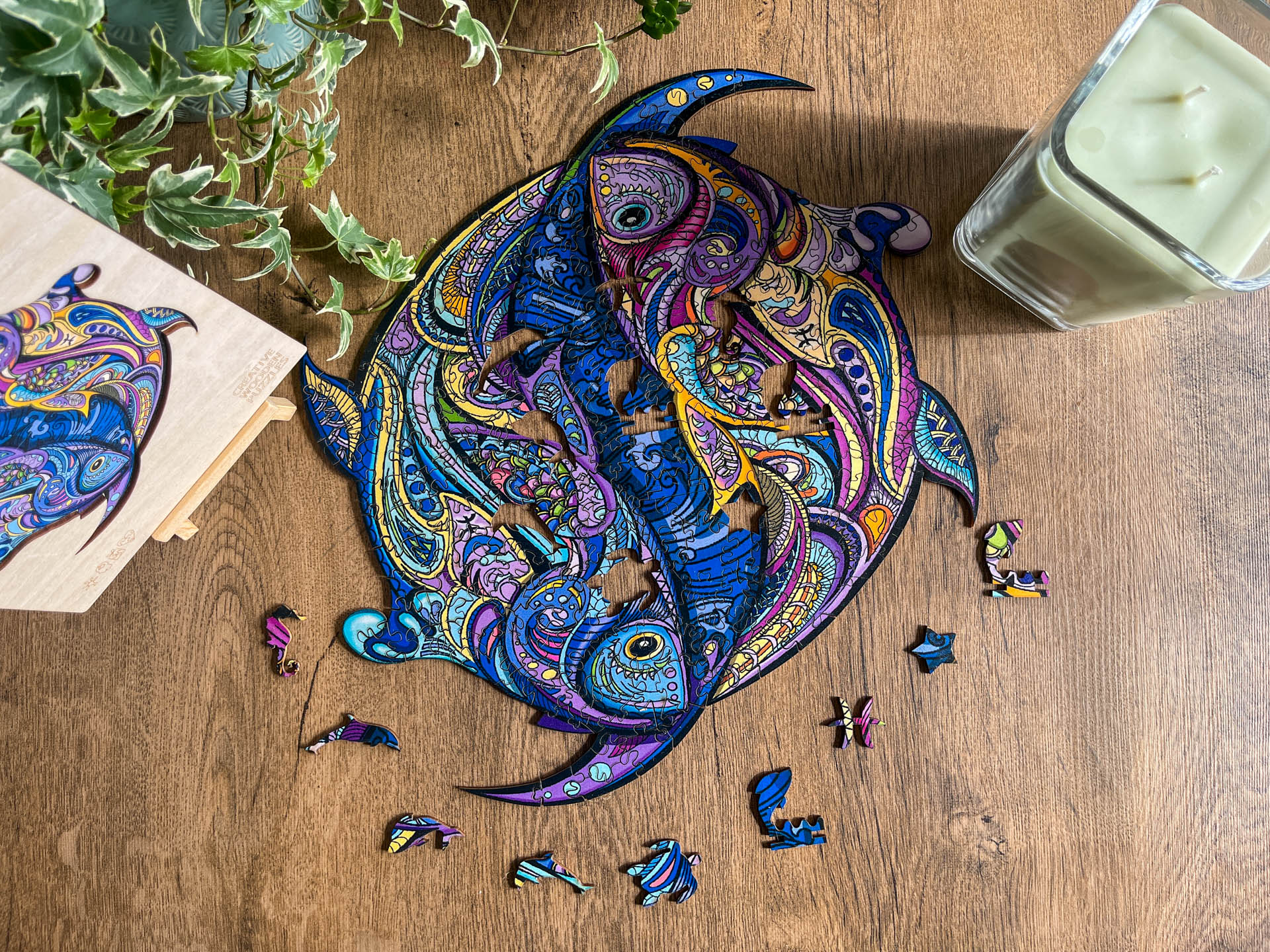 Dřevěné puzzle - Ryby